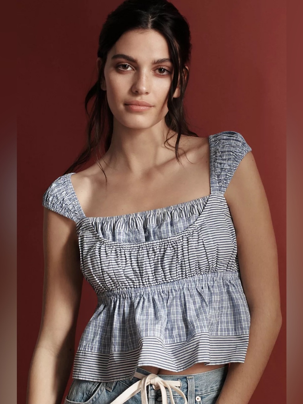 Anthropologie Shirred Bodice Tank